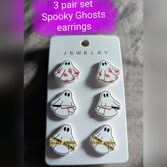 Ghost Earrings, BNWT, 3 pairs of unique ghosty earrings - Picture 2 of 5